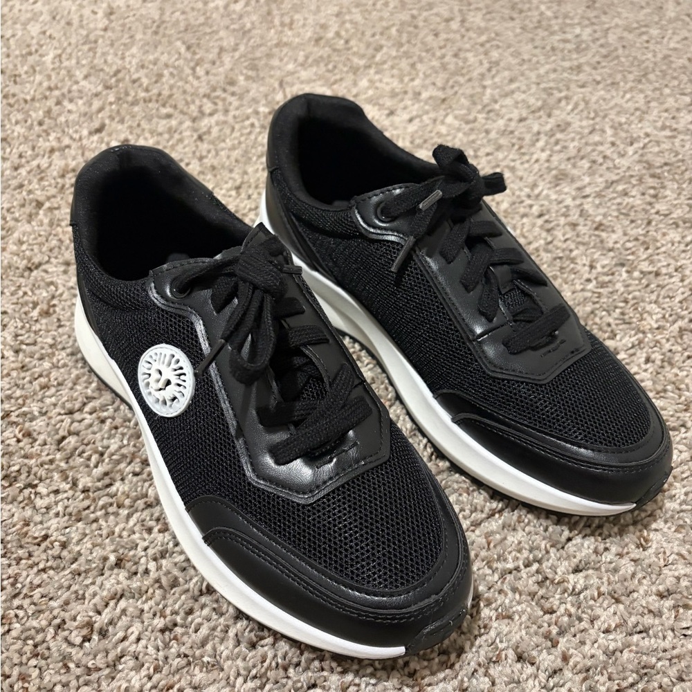 Anne Klein Black Sneakers with White Accents